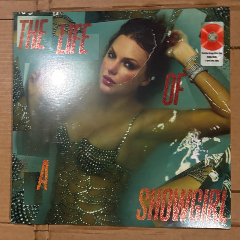 Taylor Swift The Life of a Showgirl Sweat&Vanilla Portfolio Orange Glitter VINYL
